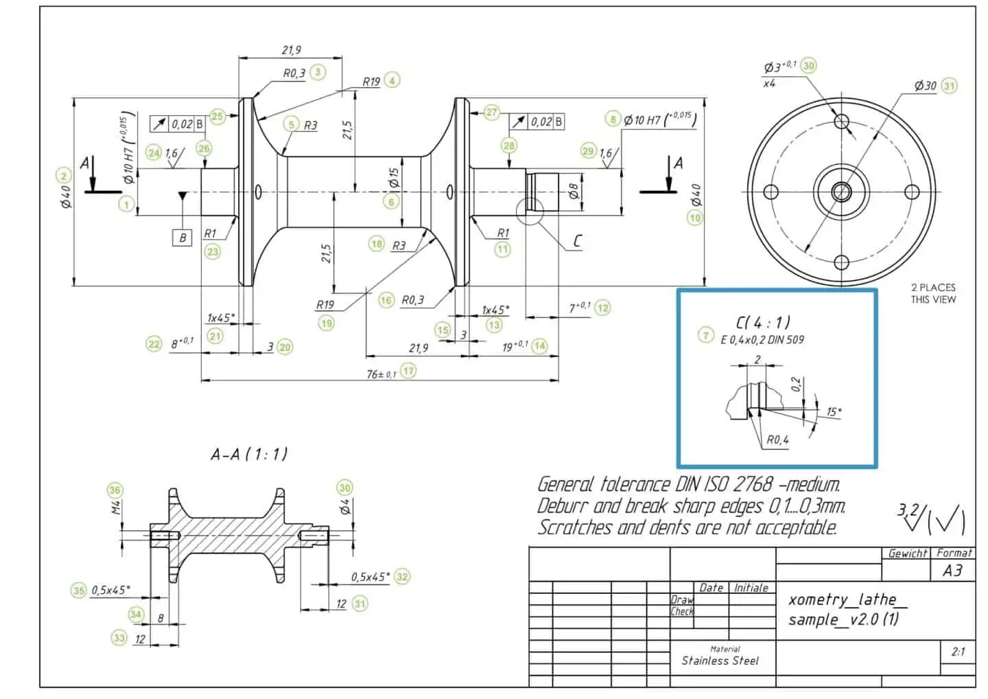 Disegno tecnico per la lavorazione CNC