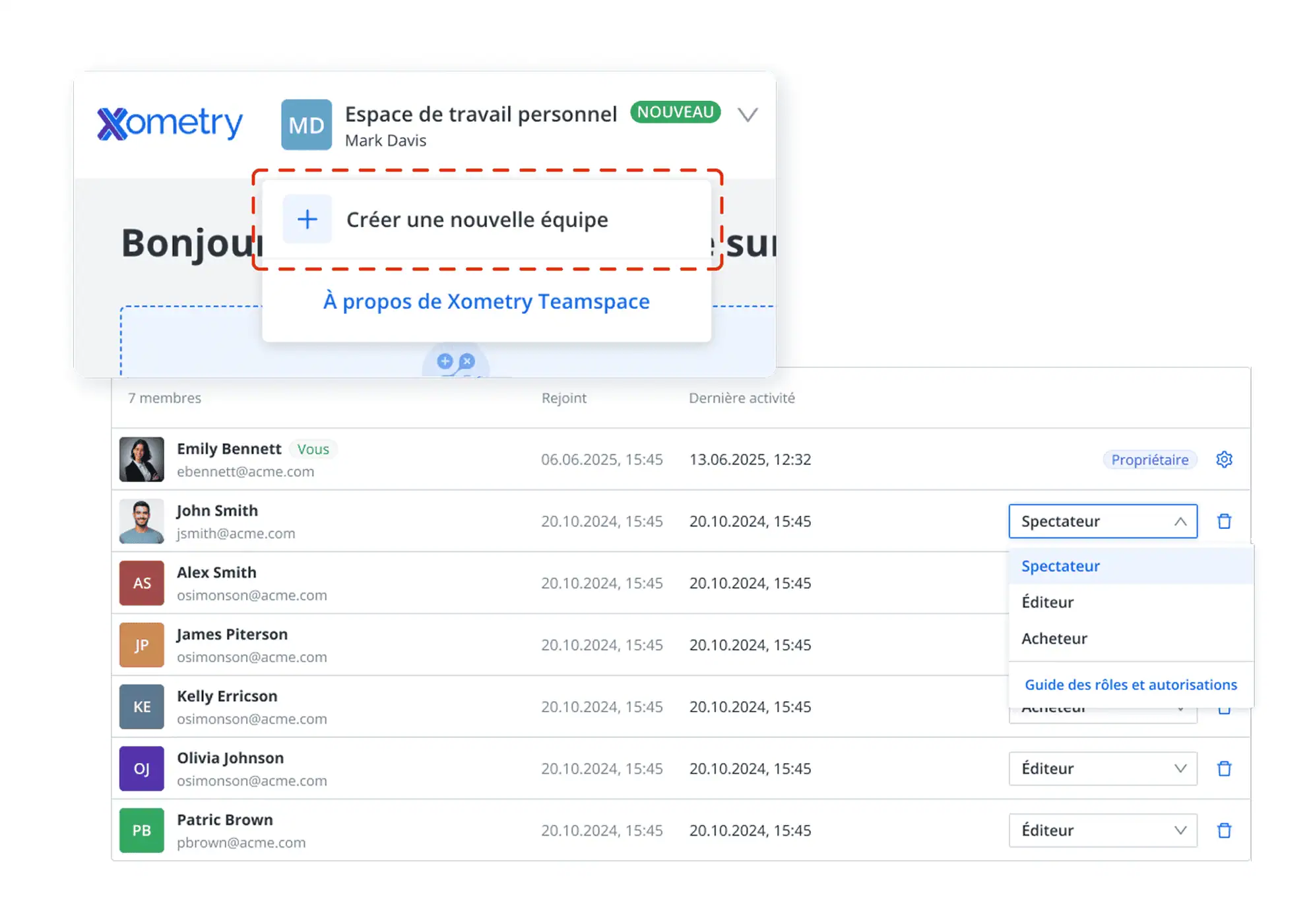 2. Configurez votre Teamspace et invitez votre équipe