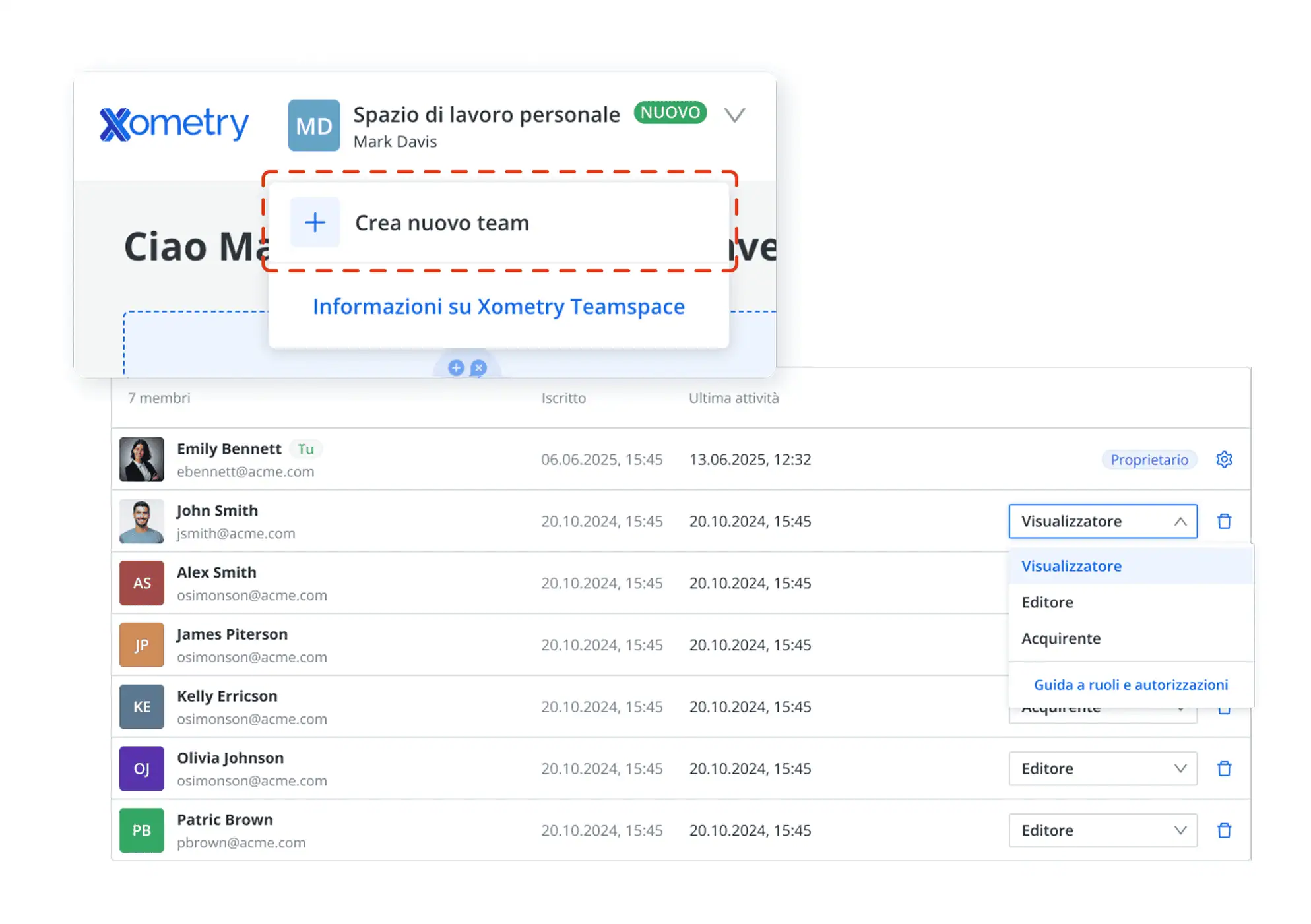 2. Configura il tuo Teamspace e invita il team