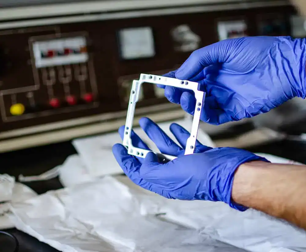 Aluminium CNC machined frame of the antenna produced by Xometry