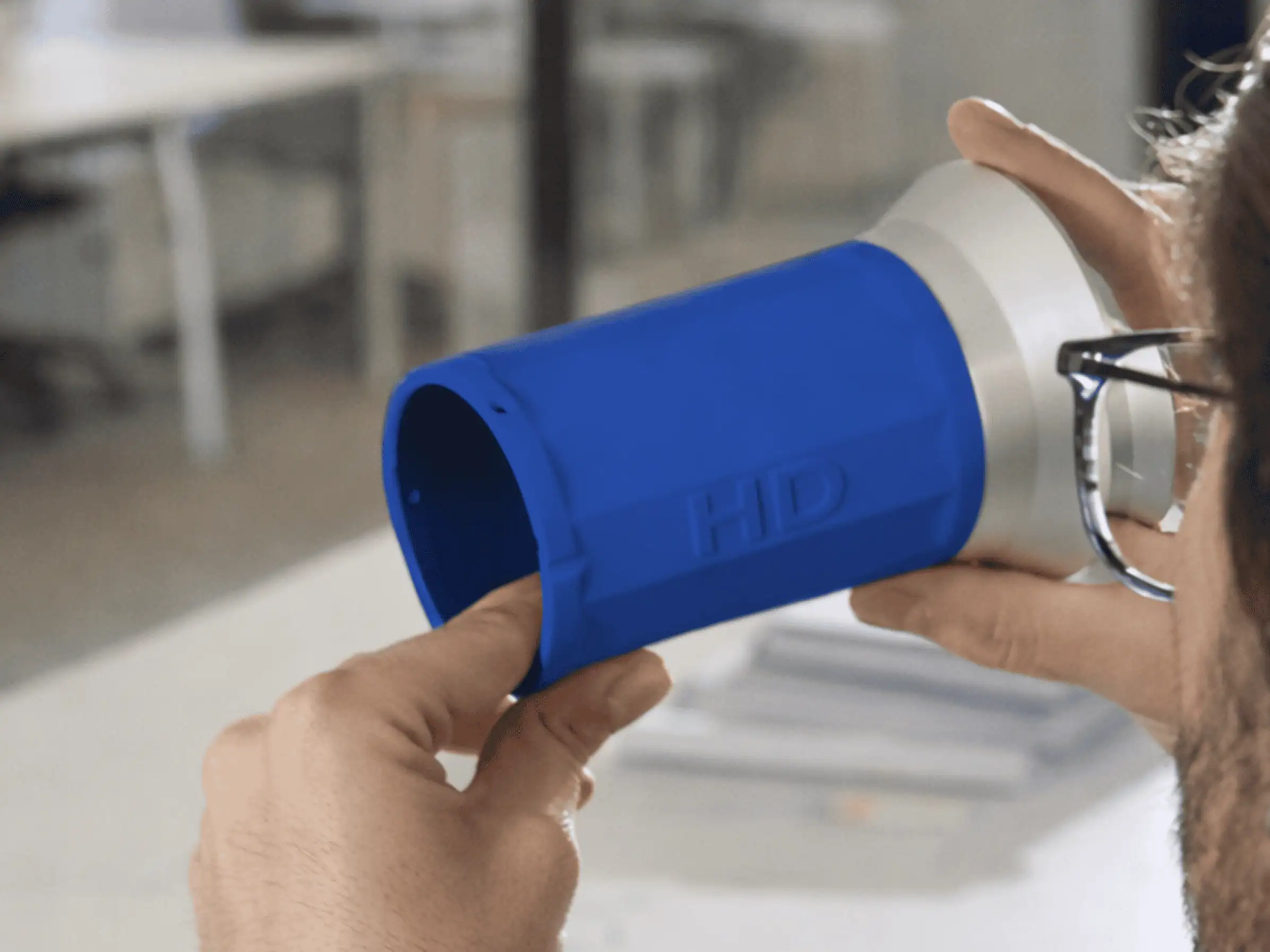 Injection moulding blue part