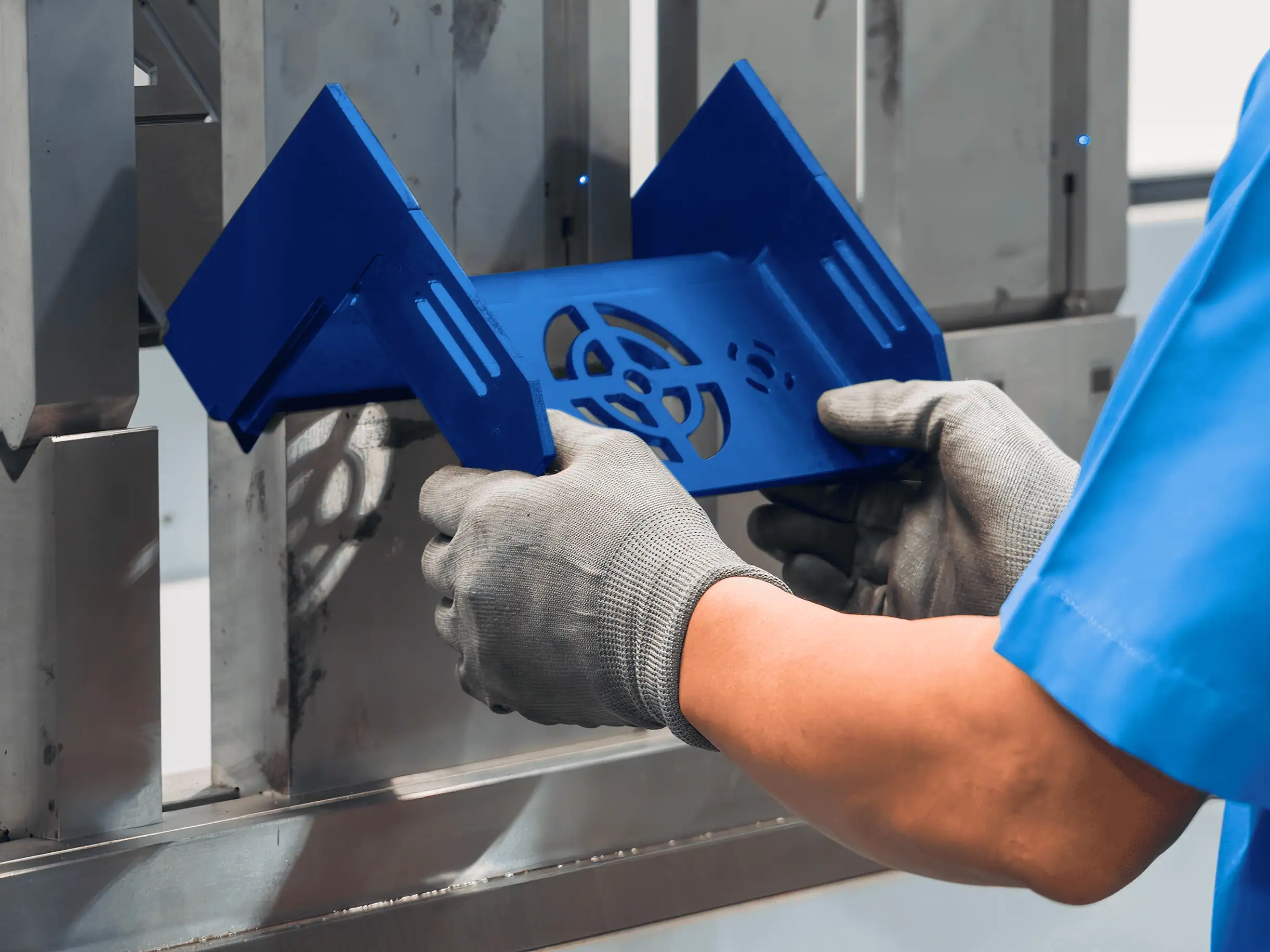 Sheet metal blue part